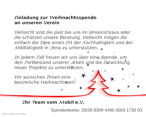 Aufruf zur Weihnachtsspende