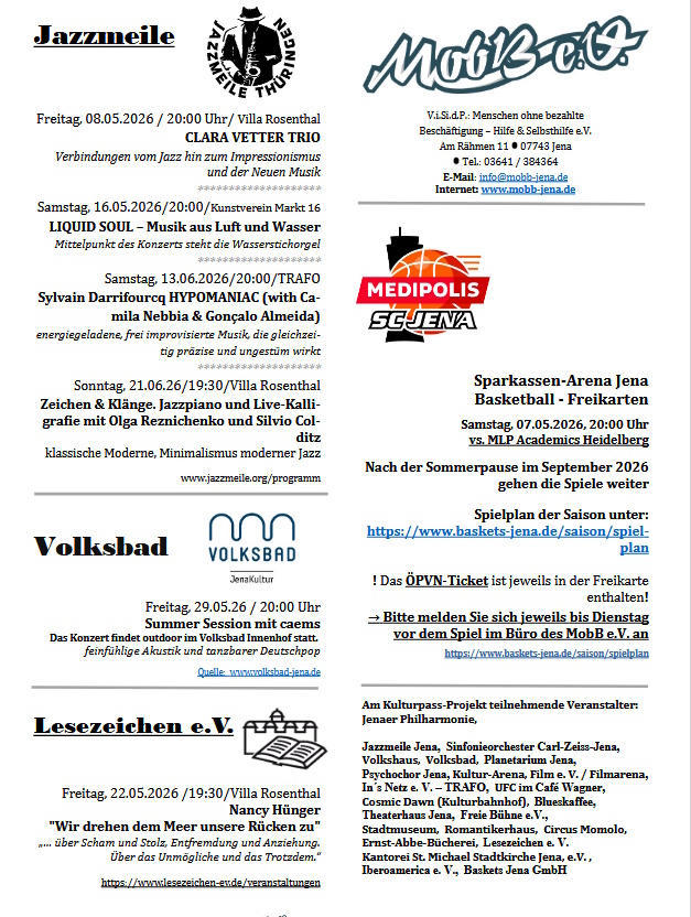 Kulturpass-Angebote in Jena, Mai/Juni 2026, Seite 4