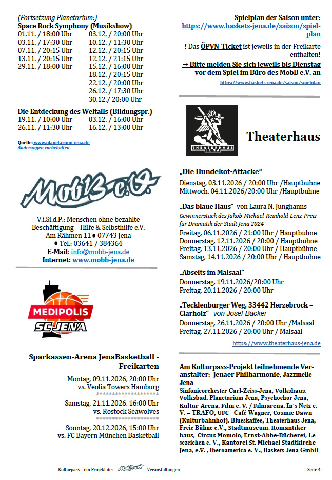 Kulturpass-Angebote in Jena, November 2026, Seite 4