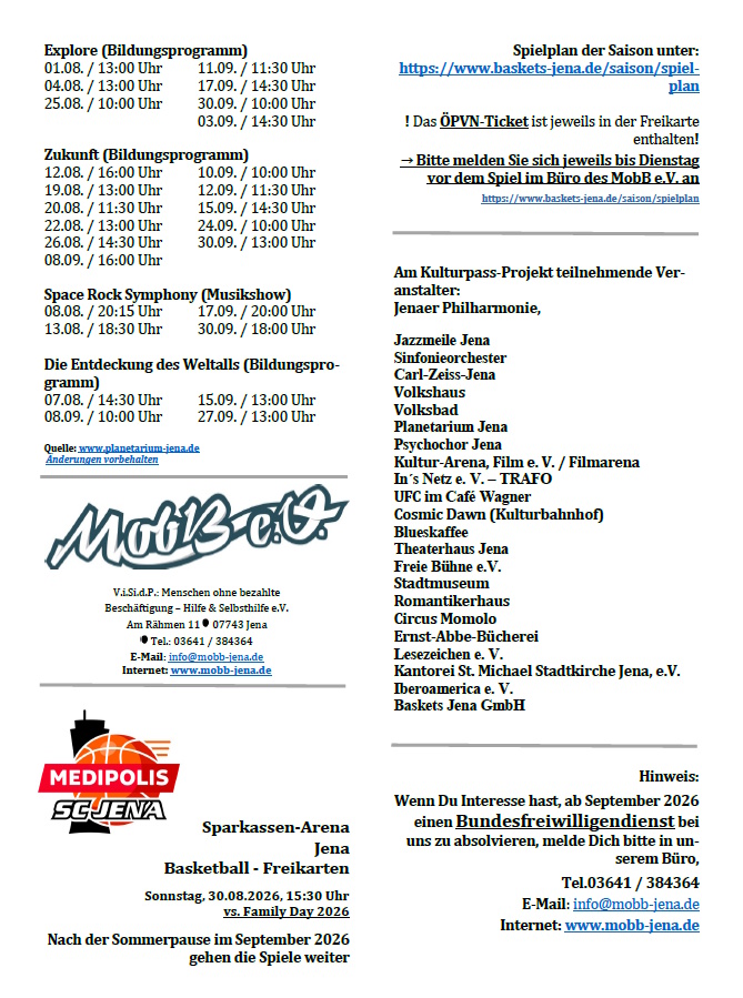 Kulturpass-Angebote in Jena, September/Oktober 2026, Seite 4